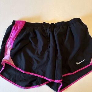 Nike Black Athletic Shorts with Pink Trim
